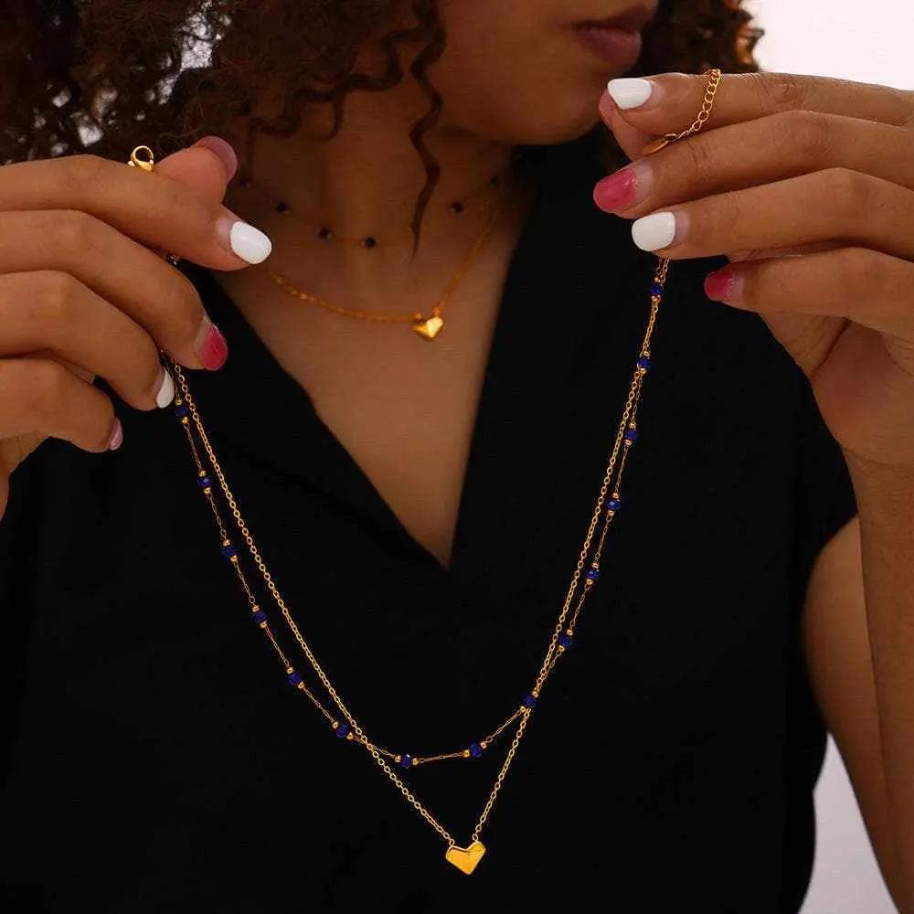 Elegant titanium steel crystal necklace - Love Salve